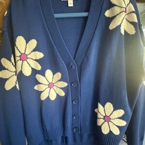 Peace Love World Blue Knit Sweater - Small